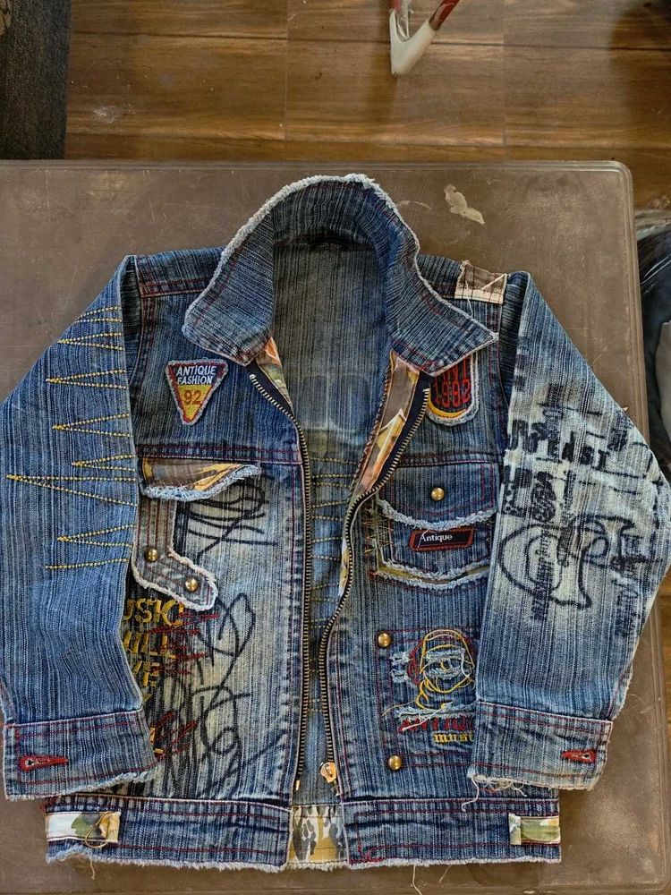 Unique Graffiti Denim Jacket