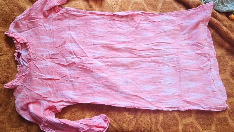 Pretty Pink Tie-Dye kurtha