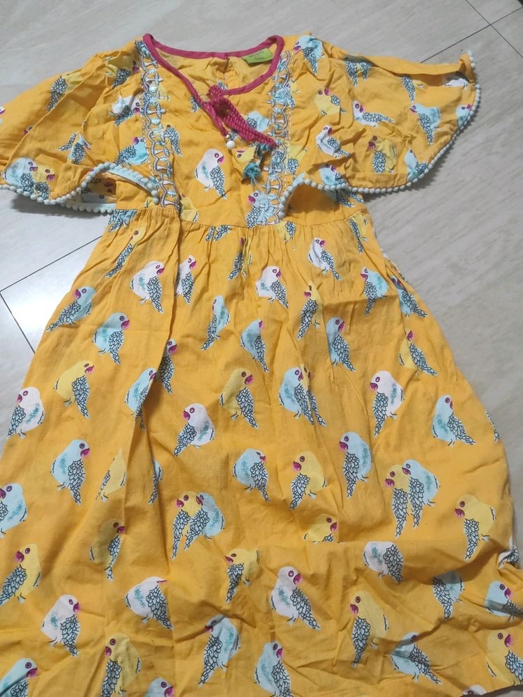 Kaftan Style Mustard Yellow Frock