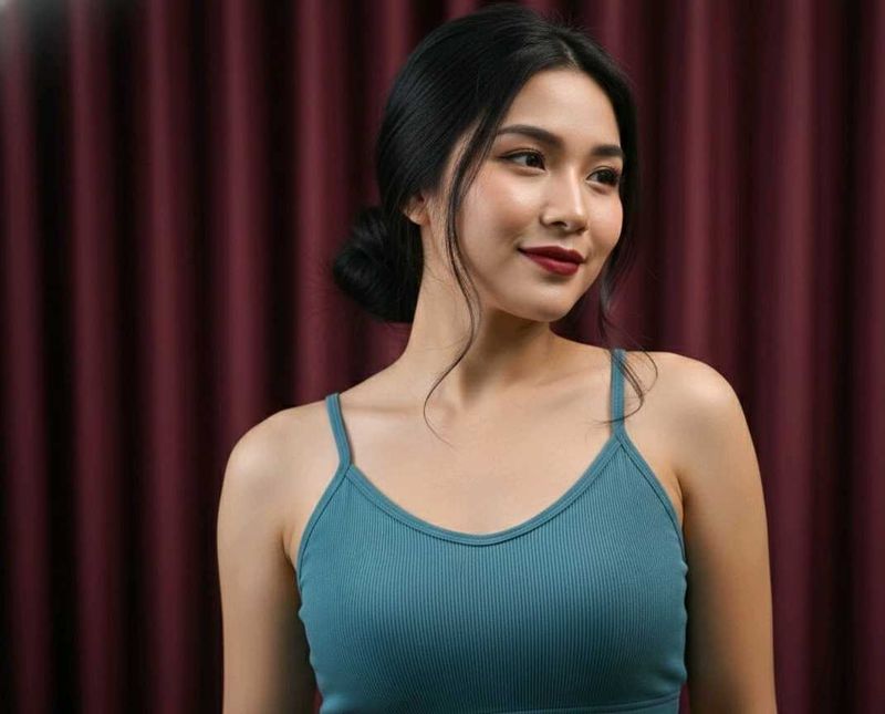 Stylish Teal Ribbed Tank Top