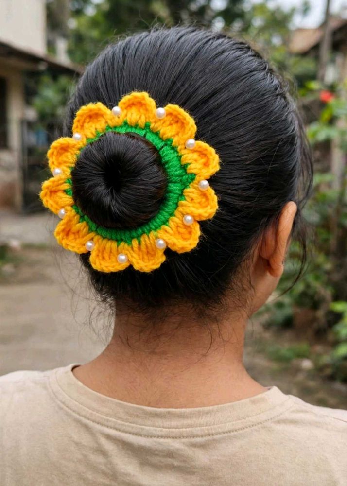 Handmade Crochet Flower Hair Clip