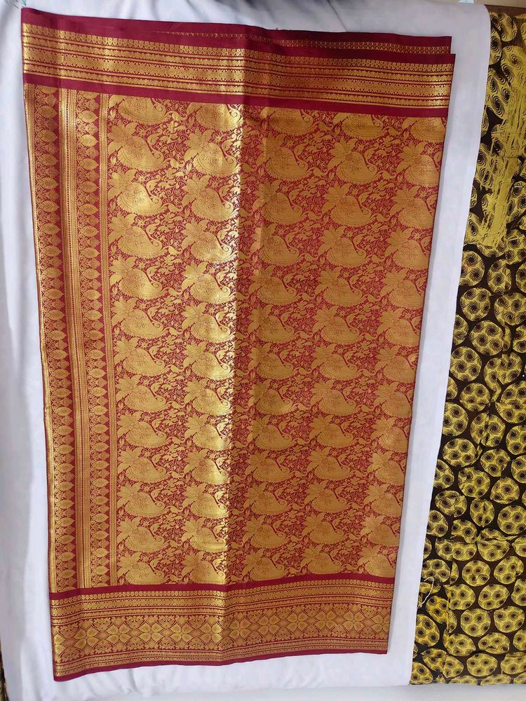 Elegant Red &amp; Gold Silk Saree