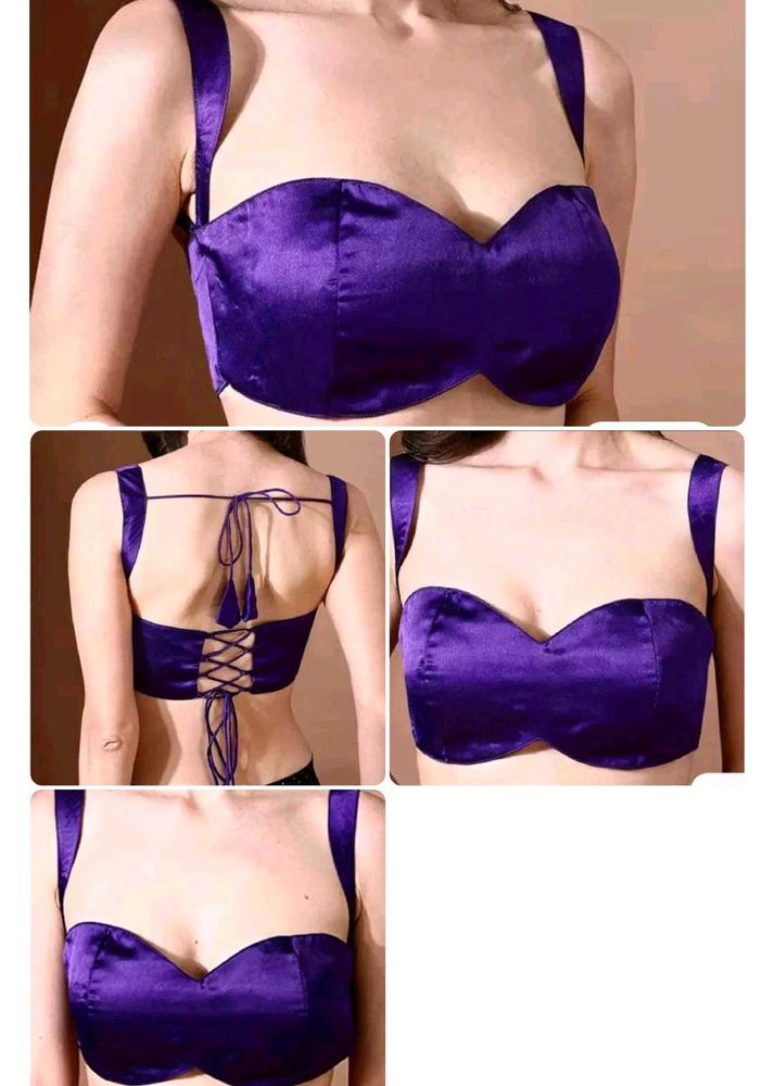 Stunning Purple Satin Blouse