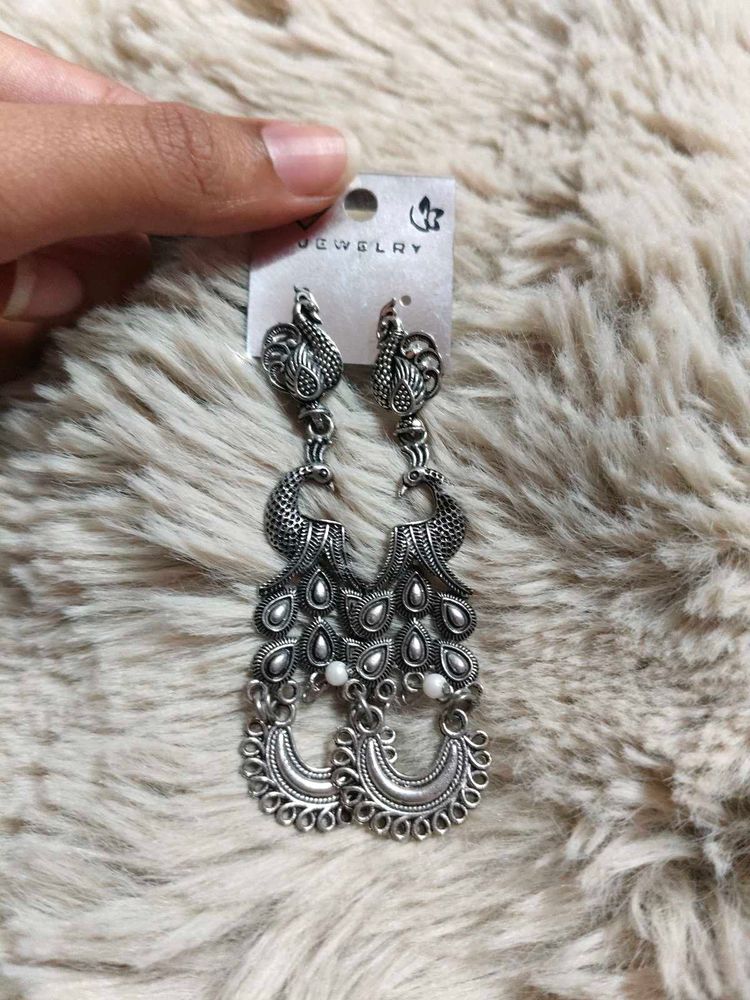 Peacock Jhumka Earrings