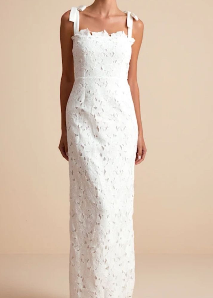 White lace bow dress with tags
