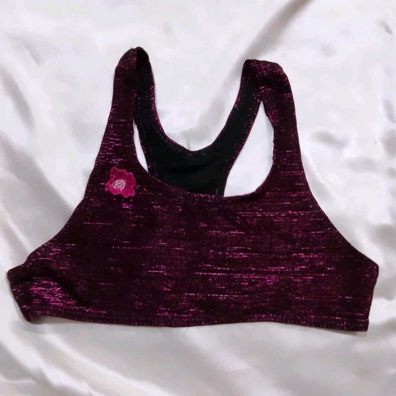 Sparkly Burgundy Sports Bra
