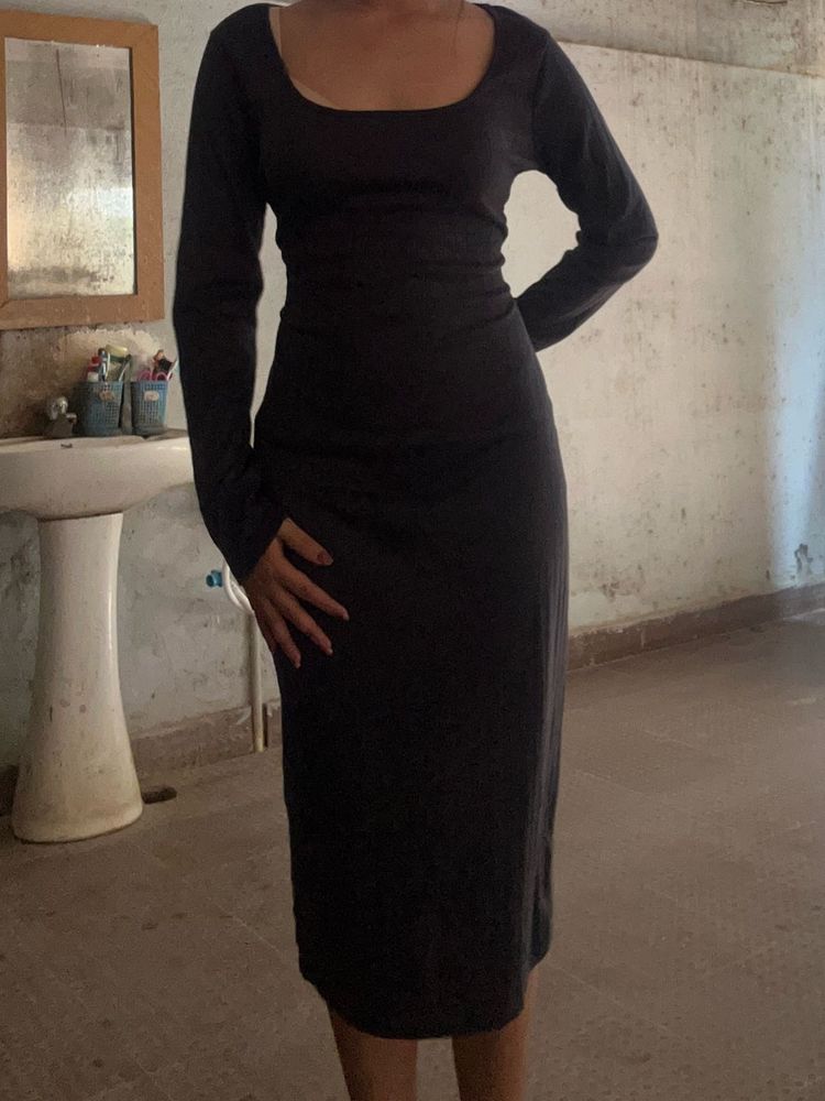 Elegant Long Sleeve Midi Dress