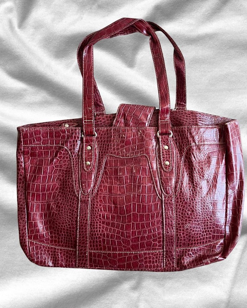 vintage Leather animal print Handbag