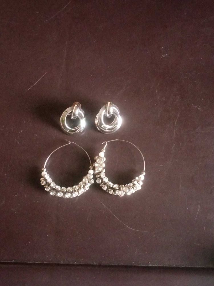Sparkling Hoop Earrings Set