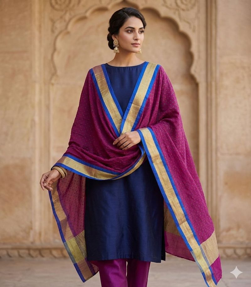 Magenta Handloom Dupatta