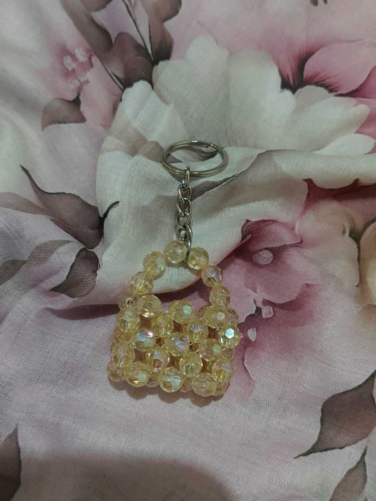 Beaded Mini Bag Keychain