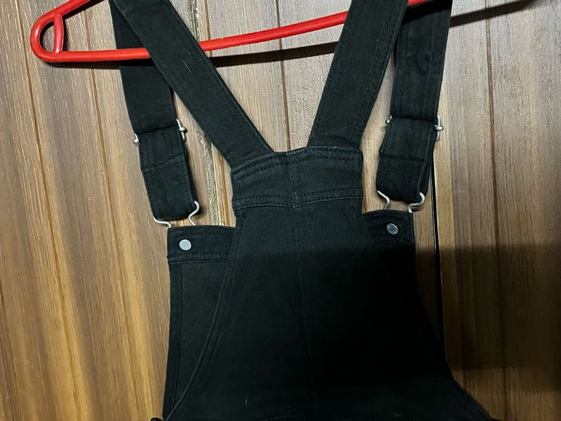 Black Denim Overalls