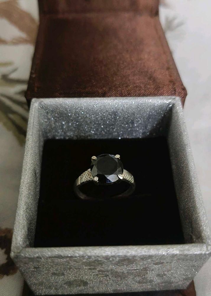 Elegant Black Stone pure silver Ring