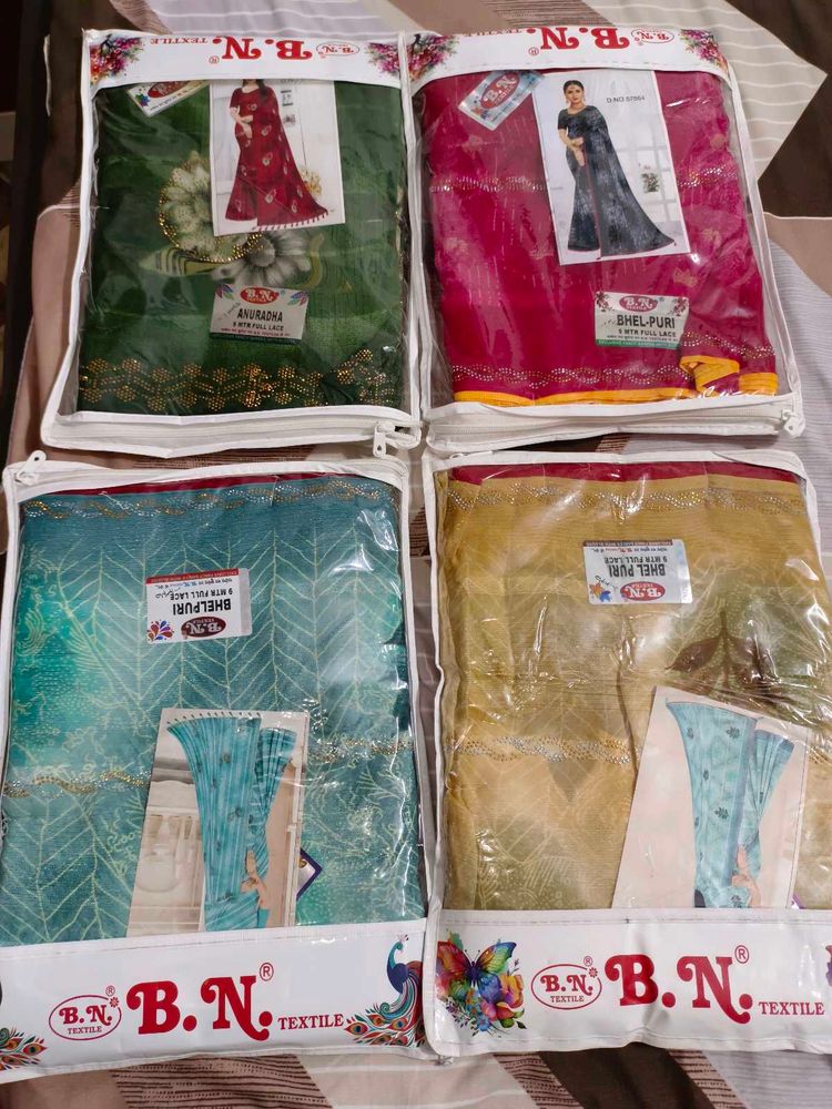 Assortment of 4 Bhel-Puri Sarees