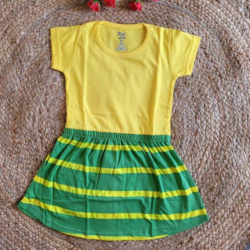 Yellow &amp; Green Dual Colour Frock