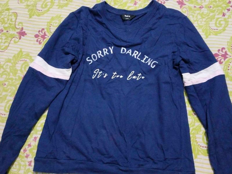Blue "Sorry Darling" Graphic Top