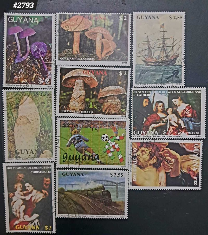 10 Vintage GUYANA Stamps