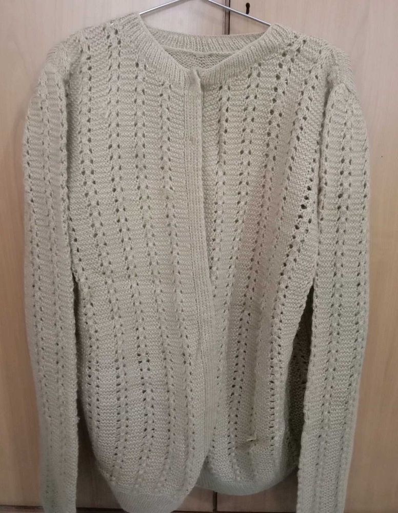 long knitted cardigan from soft wool