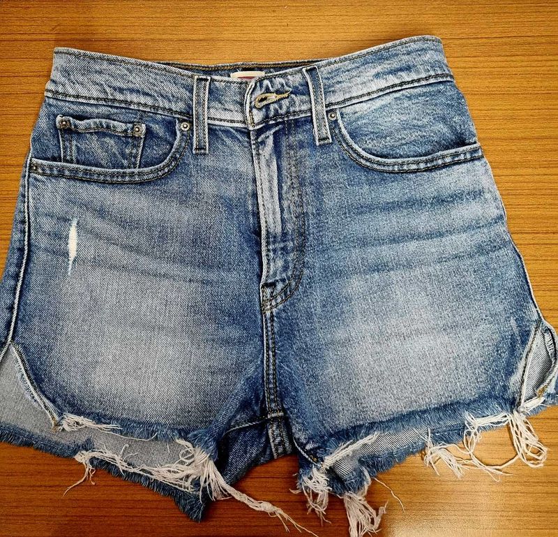 Levi's High-Waisted Distressed Denim Shorts