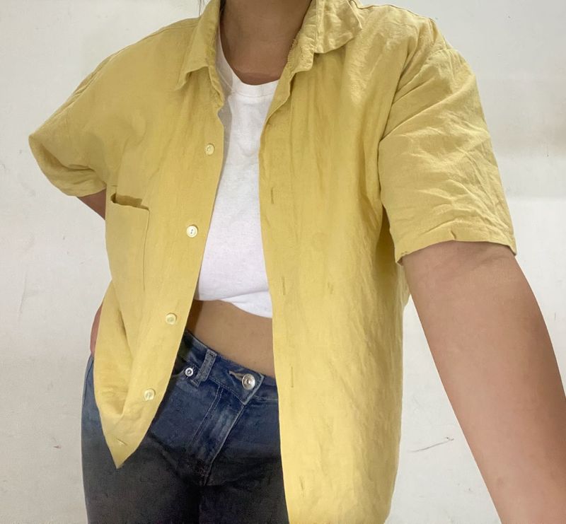 💛Yellow Button-Up Top