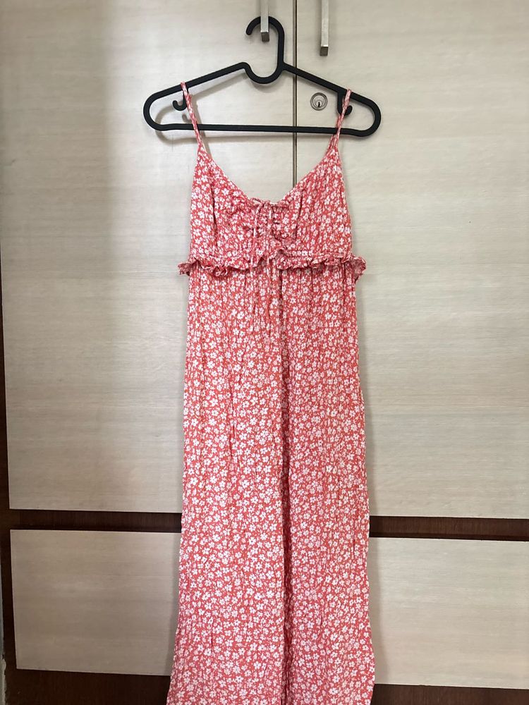 Floral Print Spaghetti Strap midi Dress