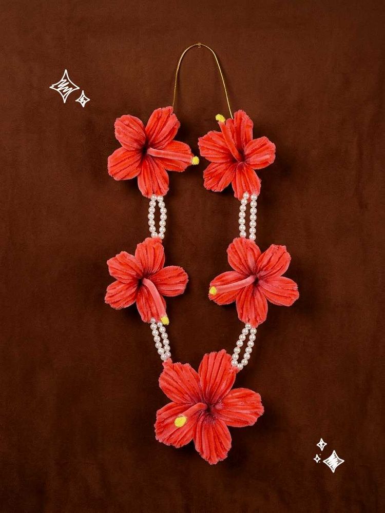Red Hibiscus Floral garland 🌺🌺