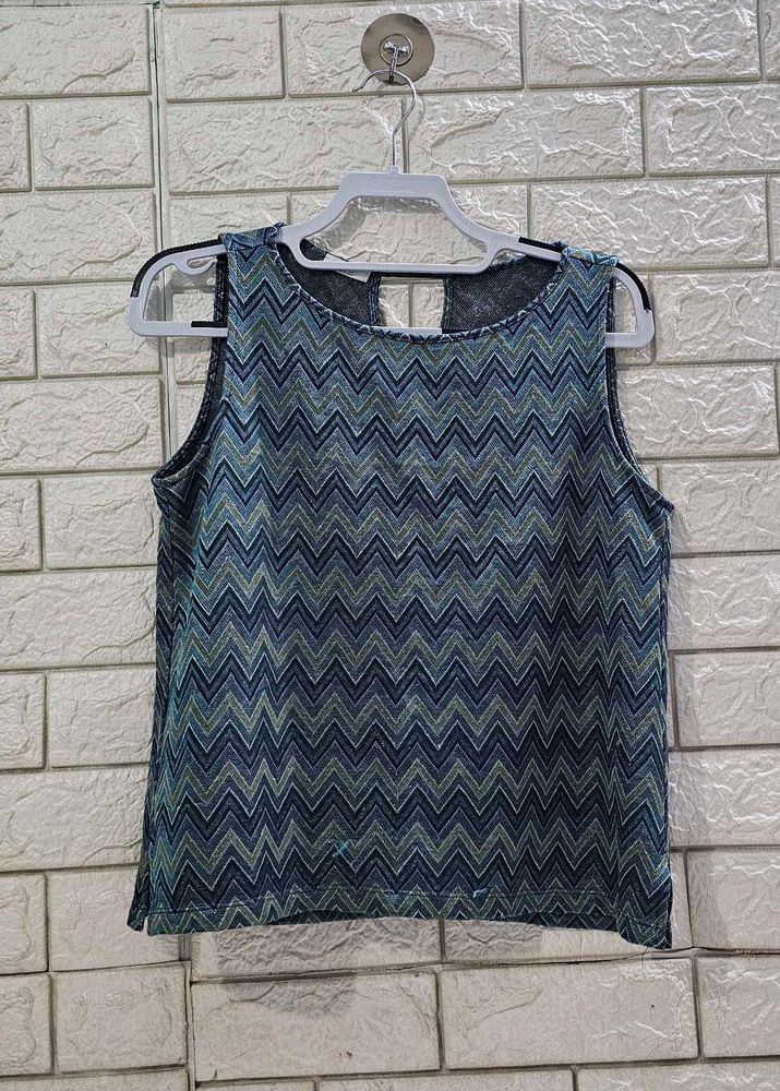 Oltre Zigzag Multi-Colored Sleeveless Top