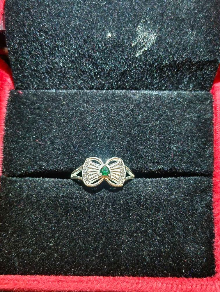 Green Stone Silver Ring