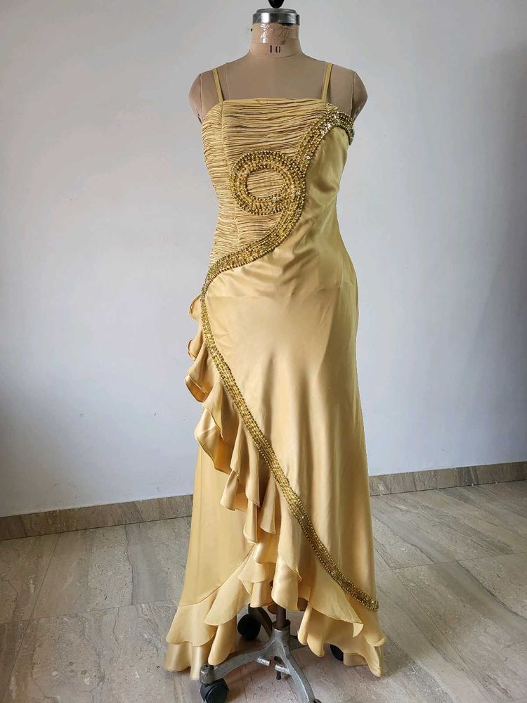 Elegant Gold Embellished Gown