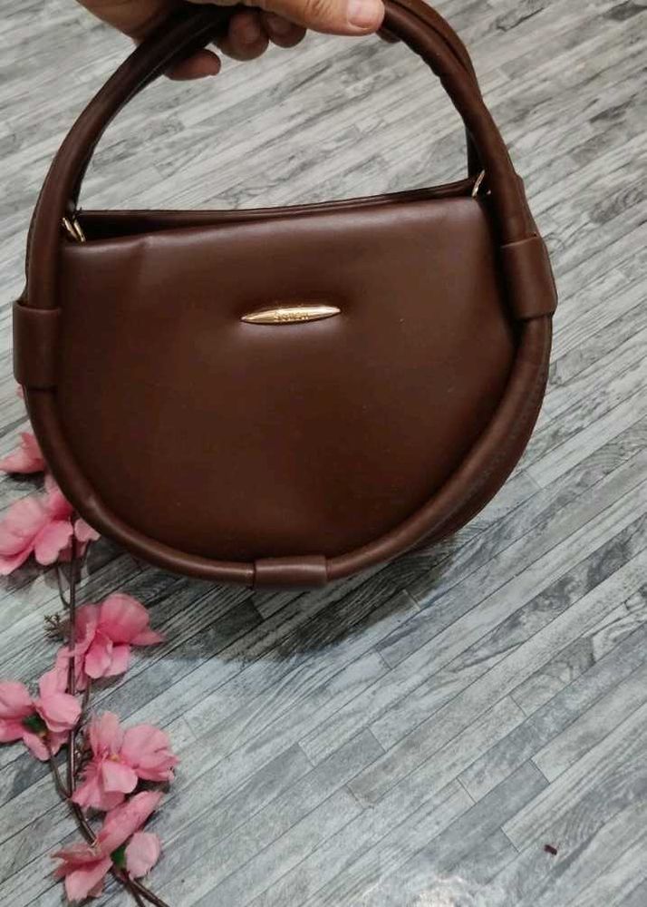 Brown Round Handle Bag