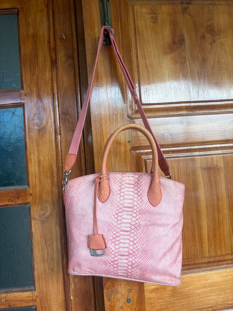 soft bag Chic Pink Embossed Handbag
