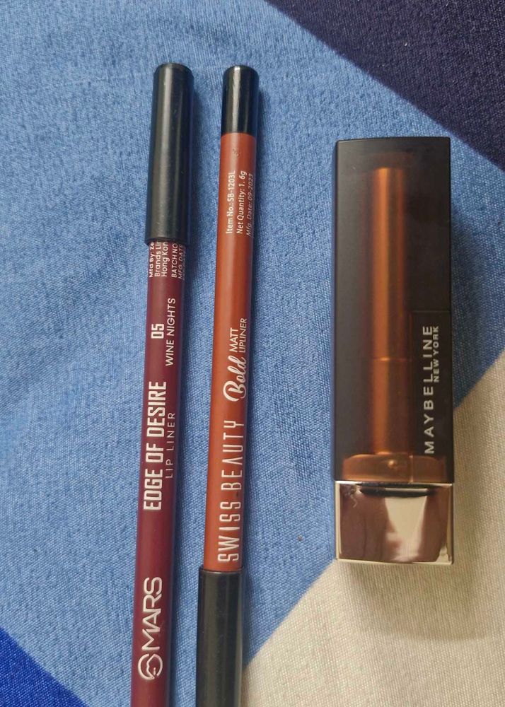 BUNDLE OFFER-Maybelline lipstick,Mars&amp;SB Lipliner
