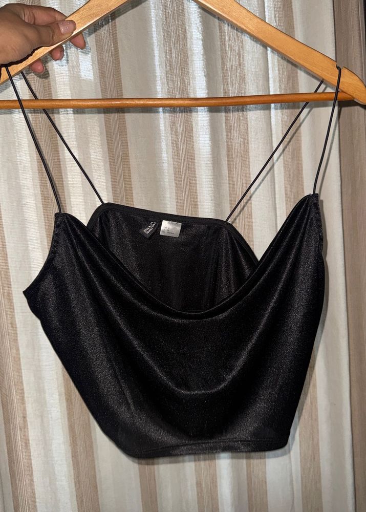 Satin Black Cami Top