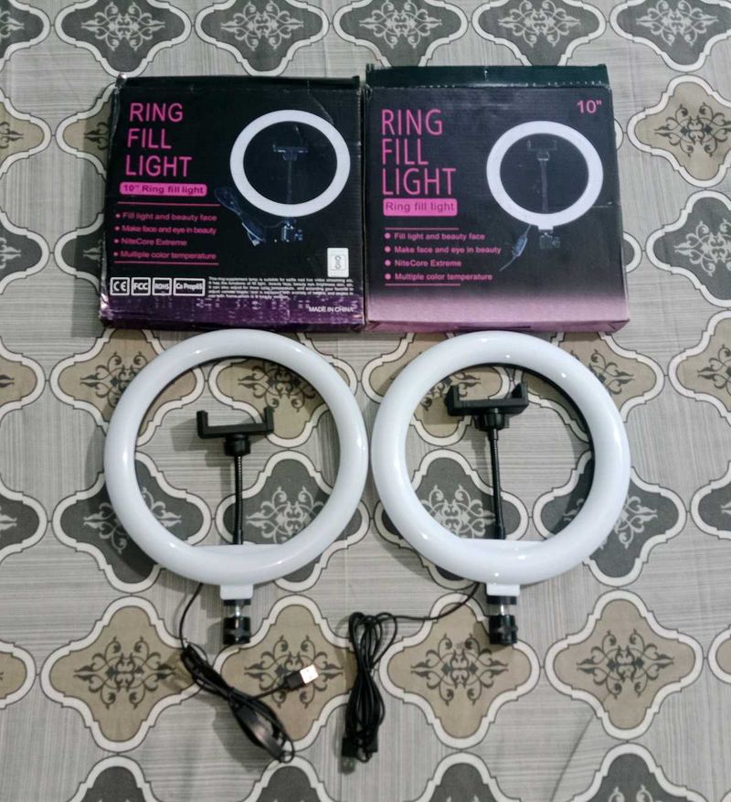(Pack of 2) 10 inch Ring Light with Phone Holder