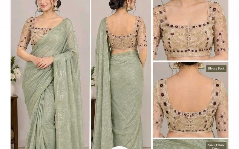 Elegant Sequined Saree with Blouse