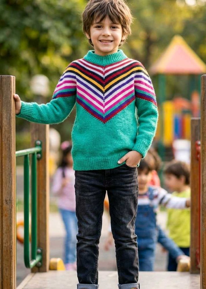 Cozy Chevron Knit Sweater for Kids