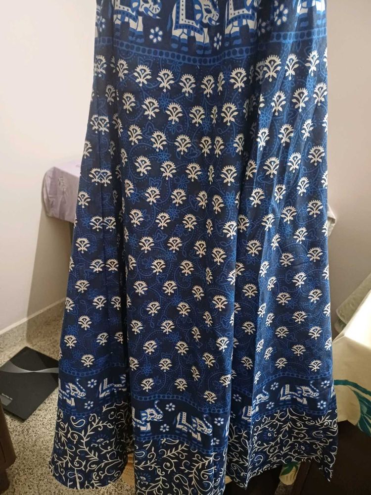 Boho Elephant Print Wrap Skirt