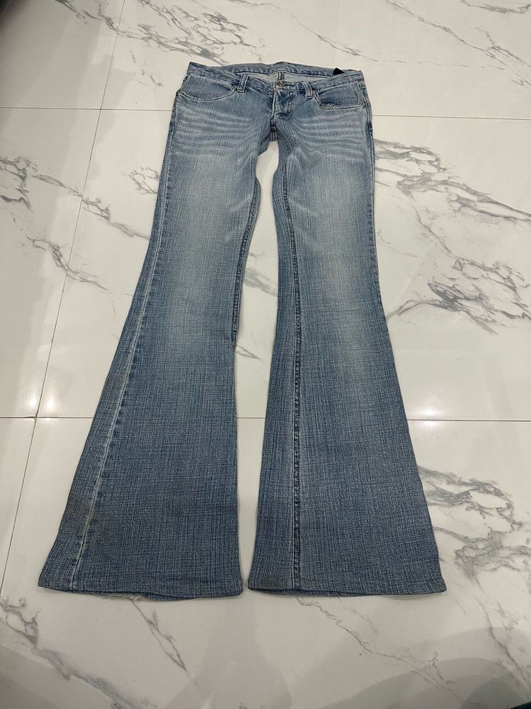 Low Rise Light Wash Flare Jeans