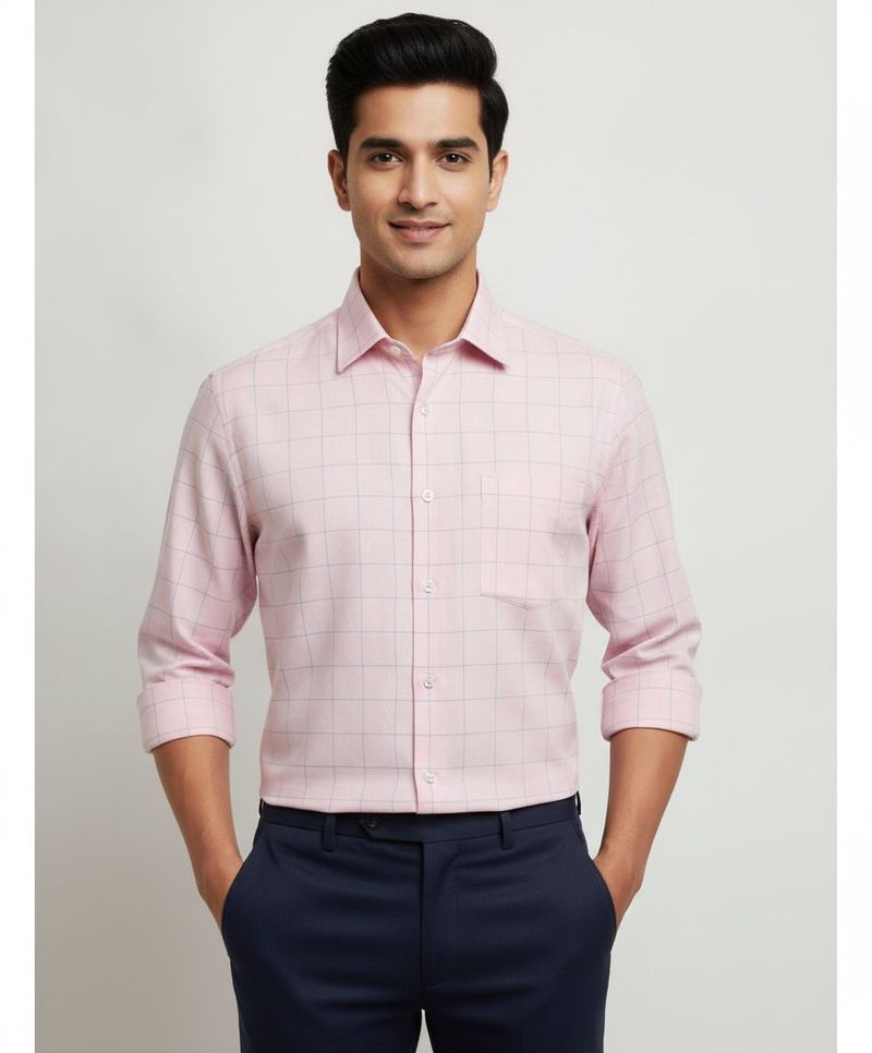 Blackberry Pink Plaid Dress Shirt