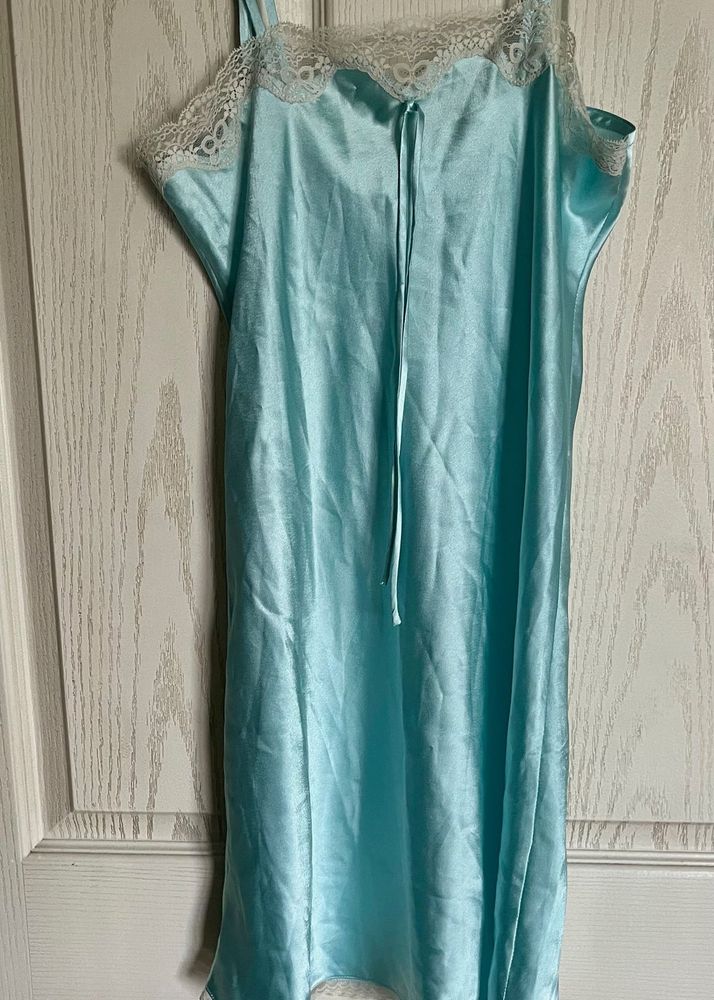 Satin Lace Trim Nightgown