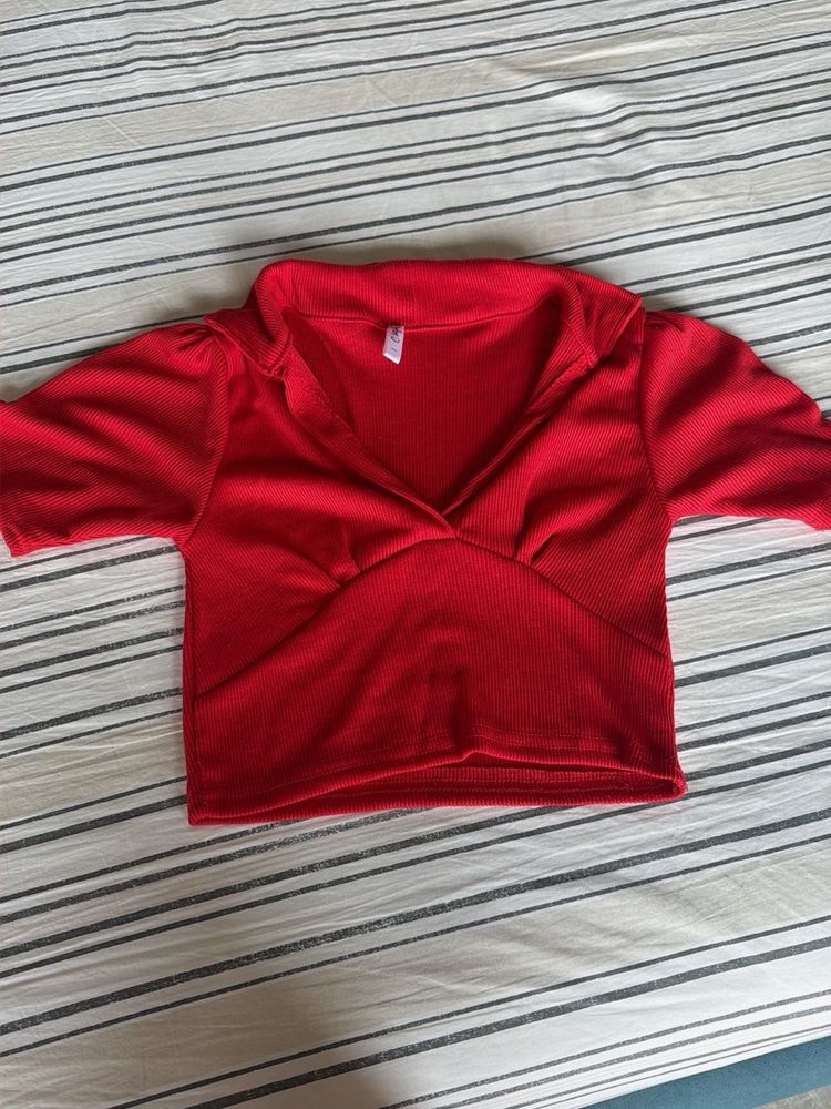 red crop top