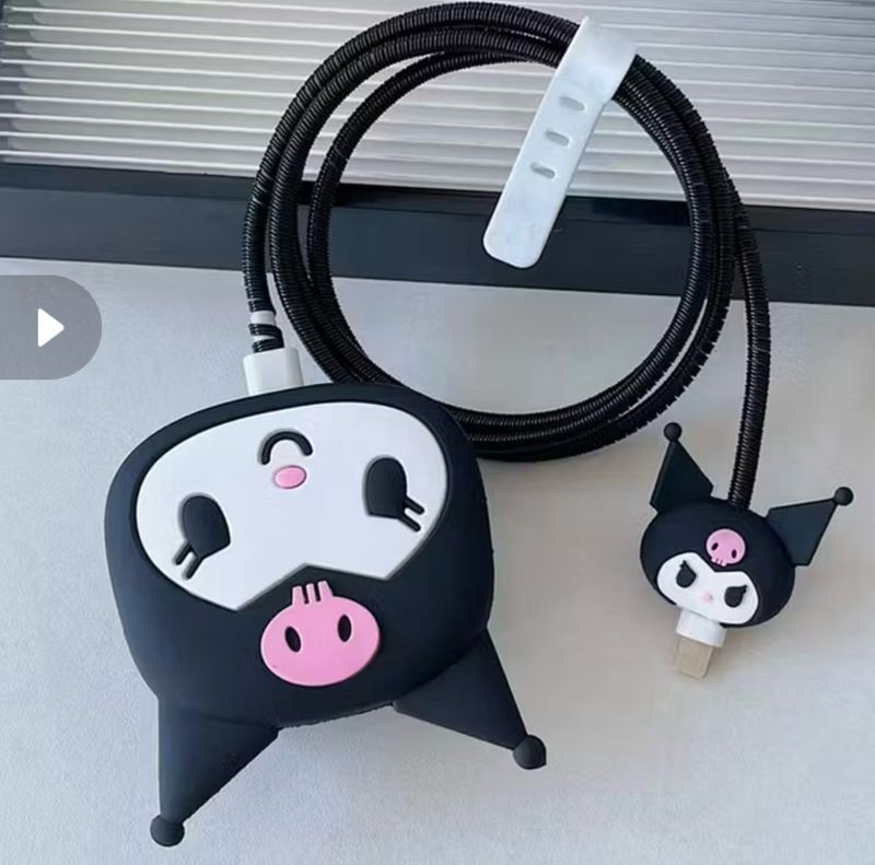 4 PCs Cute Kuromi Phone Charger Case