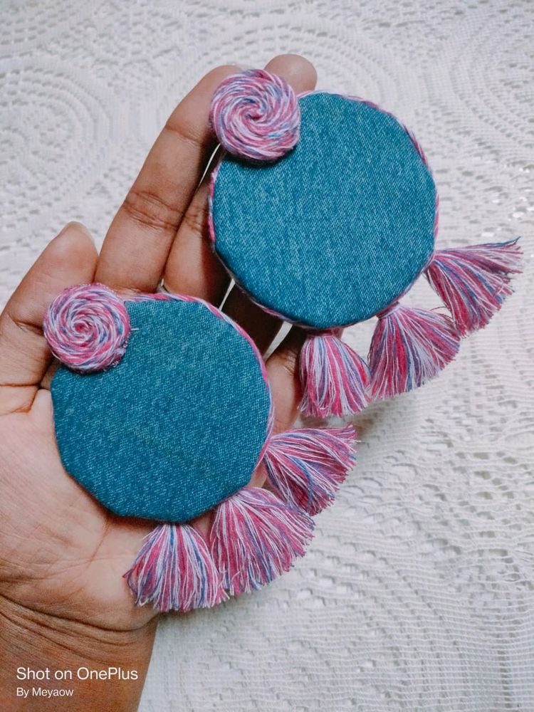 New denim earrings