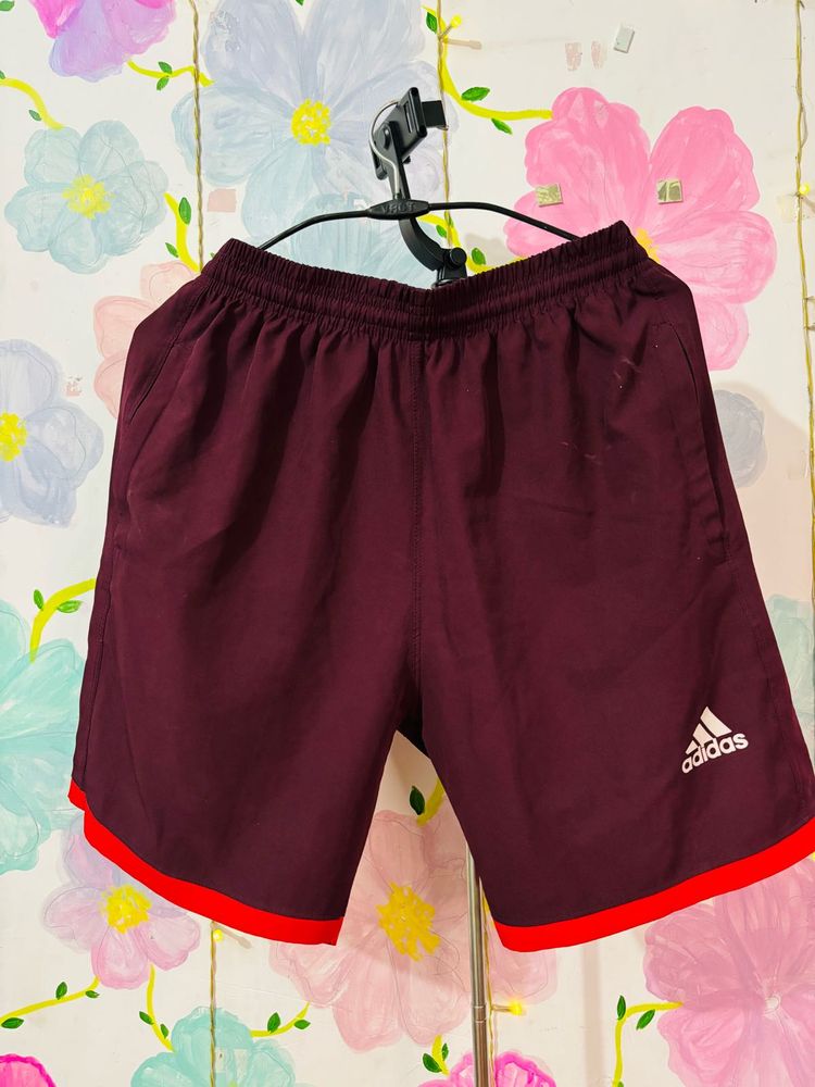 Adidas Burgundy Athletic Shorts