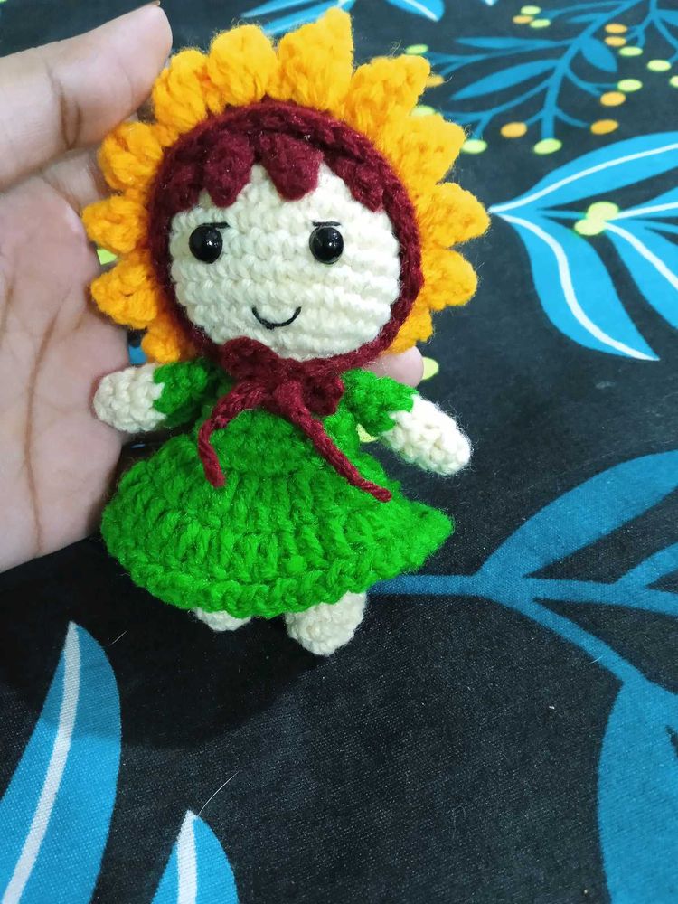 Handmade Crochet Sunflower Doll