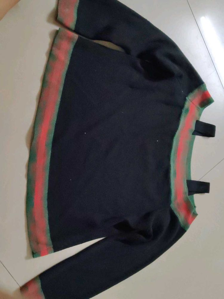 Stylish Black Off-Shoulder Sweater