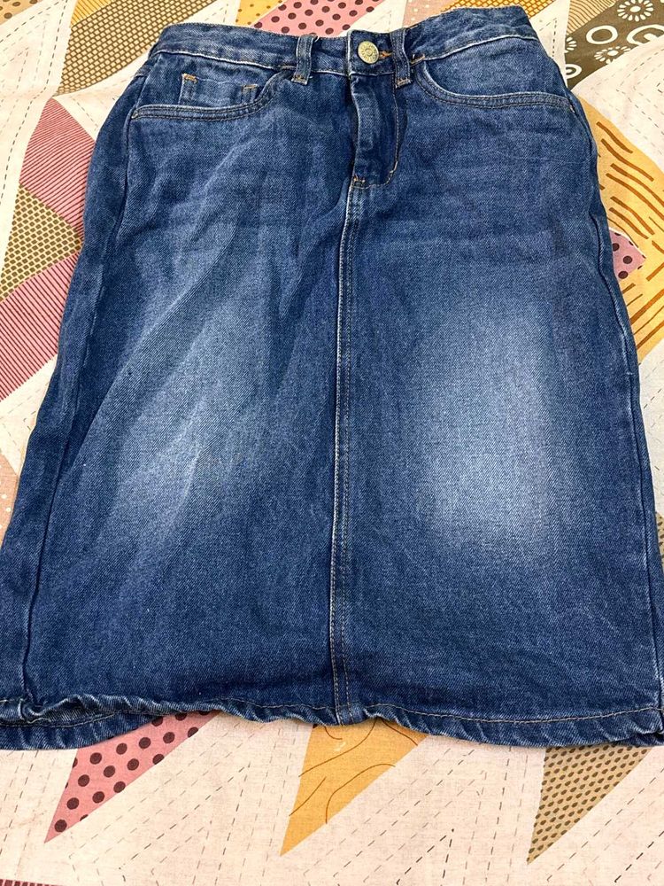 Y2K Classic Denim Midi Skirt