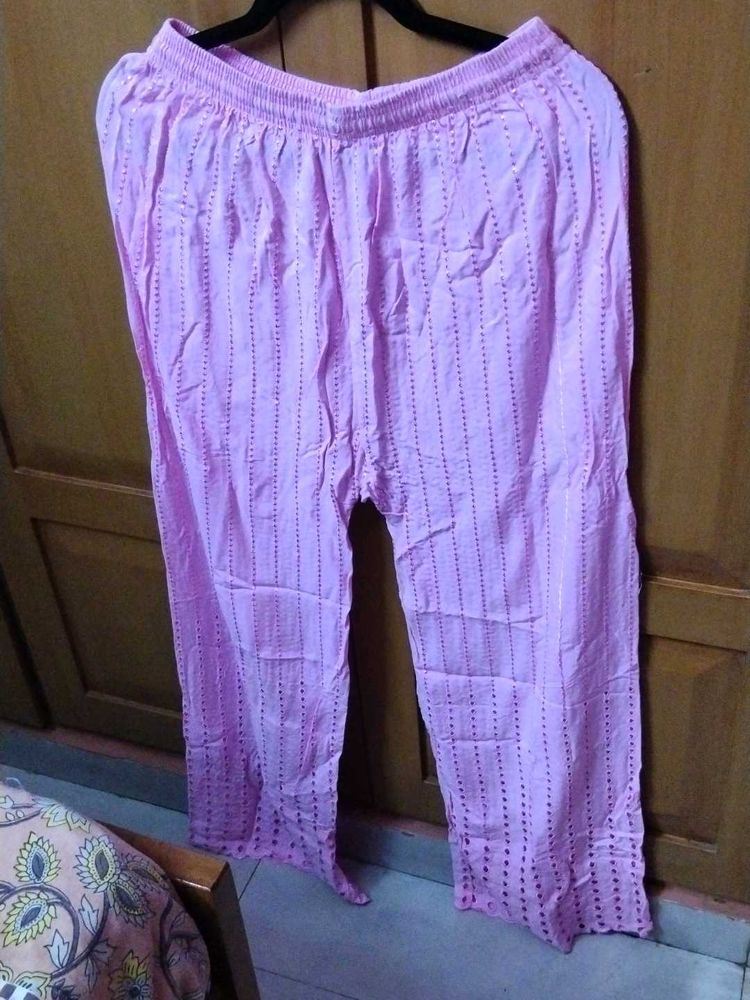 Pink Cotton Palazzos