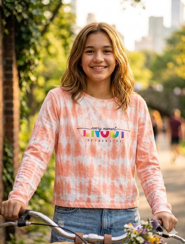 Cute Tie-Dye Long Sleeve Top