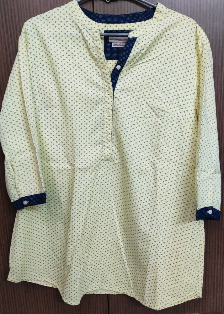 Plus Size Cotton Kurti | Bust: 44 (XL) | Buttoned Sleeves | Flattering Shape | Perfect For College And Office